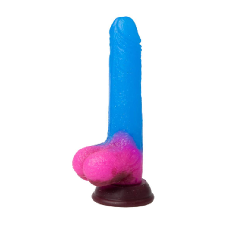 Spalvingas silikoninis dildo